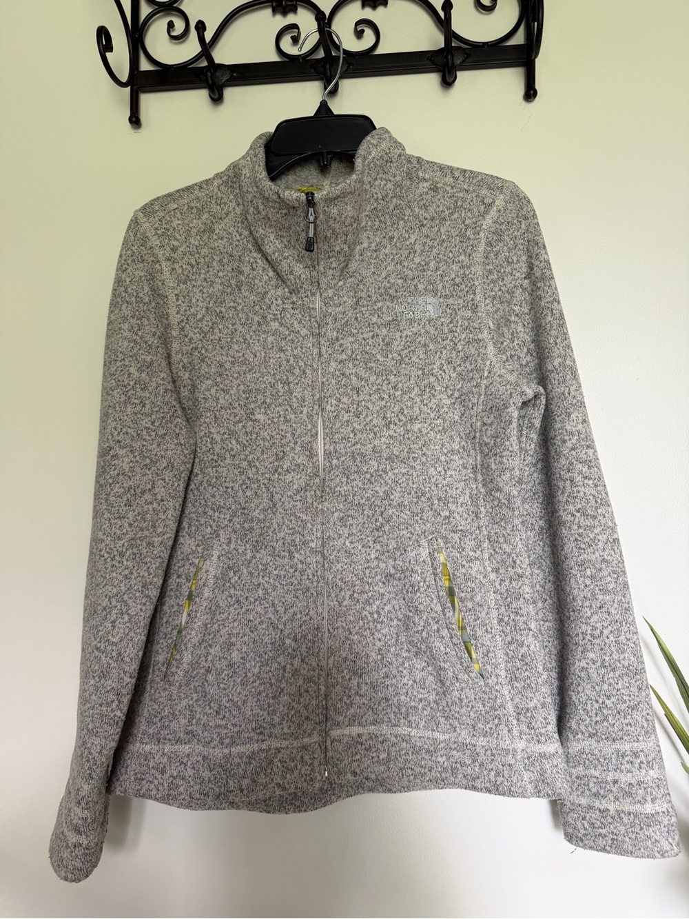 The North Face Heather Gray Full-Zip Fleece Jacket